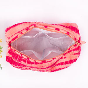 Sac à cosmétiques matelassé en coton unisexe, grande capacité, imprimé à la main, lavable, style vintage, fermeture éclair, vente chaude, qualité supérieure - Product Image 5