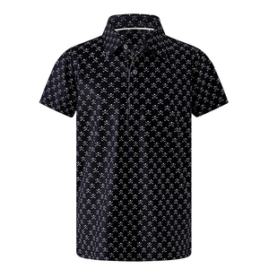 Polo de golf pour homme à prix abordable, style décontracté pour le week-end, avec surface texturée, boutons sur le devant et ourlet incurvé - Product Image 1