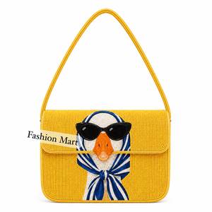 Sac à bandoulière à rabat avec motif pieuvre perlé, style quotidien tendance - Product Image 6