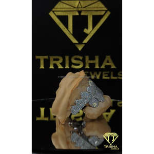 Grilles dentaires hip-hop serties de diamants en moissanite VVS avec argent sterling 925, bijoux de bouche de luxe personnalisés par Trisha Jewels - Product Image 5