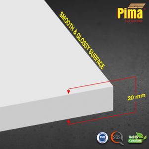 Panneau en mousse PVC WPC de 20 mm d'épaisseur, densité 0,6 G/cm3, couleur blanche, ignifuge, revêtement plastique intérieur pour armoires - Product Image 2