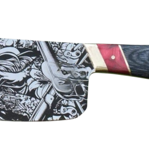 Couteaux de cuisine Damas haut de gamme avec lame large, manche en bois durable pour chefs professionnels, préparation des légumes - Product Image 5