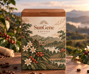 Caja de cartón personalizada para café con tapa de cobre, fondo de cierre automático, autoerigible, impresa offset, para venta minorista - Product Image 6