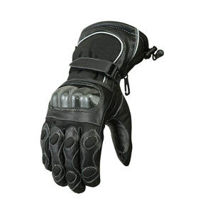 Outdoor Cycling Racing Motorbike Gloves Long Protection Road Perforated <b>Leather</b> Polyurethane Coated Full Finger Unisex - Product Image 3