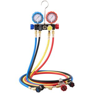 Manometro digitale a 4 vie per refrigeranti R134A, R22, R12, R410A con tubi da 1,5 m e raccordi, funziona anche con serbatoi. - Product Image 6
