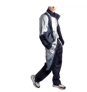 Ensemble de survêtement coupe-vent pour homme de haute qualité, 2 pièces, logo personnalisé, fermeture éclair, survêtements en nylon coupe-vent, prix de gros - Product Image 2