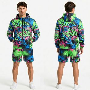 Metallic Bronze <b>Camouflage</b> Men Windbreaker Short Sets Lightweight Nylon Water Resistant Mesh Lined Windbreaker Short Sets - Product Image 5