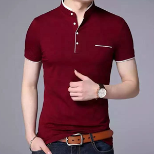 เสื้อโปโลผ้าโพลีเอสเตอร์คอตตอนสีพื้น ระบายอากาศ แห้งเร็ว แขนสั้น สำหรับฤดูร้อน รับทำโลโก้ OEM - Product Image 1