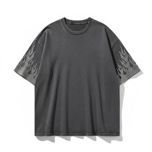 Camiseta Personalizada con Pedrería, Estilo Vintage, Lavado Ácido, Cuello Redondo, 100% Algodón Grueso, Impresión DTG, Corte Cuadrado, Camiseta Gráfica para Hombre - Product Image 1