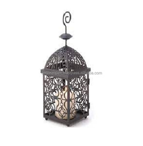 Étagère indienne Lanternes rustiques en métal fini bronze pour une ambiance chaleureuse et rougeoyante dans les espaces de famille et de prière - Product Image 2