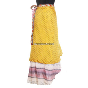 High Fashion Ladies Silk <b>Wrap</b> <b>Skirts</b> Boho Stylish Multi Color Summer Wear Comfortable Fashion Boho Hippie Free Size Gypsy Women - Product Image 6