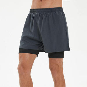 Pantalones Cortos Deportivos 2 en 1 de Alto Rendimiento para Hombre, de 5 Pulgadas, Sin Costuras, con Cordón Ajustable y Bolsillos, para Mantenerse Fresco y Seco Durante los Ejercicios - Product Image 1