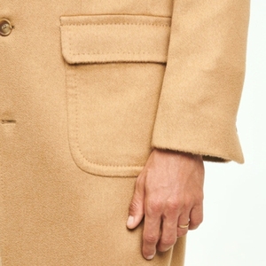 Abrigos de lana personalizados de otoño para hombre y mujer, de doble botonadura con cinturón, estilo casual, de color sólido. - Product Image 4