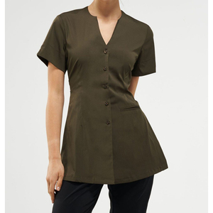 Uniforme transpirable para barbero, estilo estilista, ropa de trabajo para salón, camisa con botones, diseño moderno, estilo profesional, vestido para barbero, vestido para salón de belleza - Product Image 5