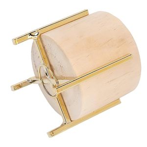 Porte-encens en bois moderne avec support en métal doré, brûleur de cônes d'encens cylindrique en bois naturel, attrape-cendres pour la décoration de la maison - Product Image 6
