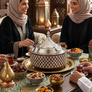 Lattice Shell Inlay Food <b>Warmer</b> Hotpot with Stainless Steel Liner Traditional Arabian Hospitality <b>Buffet</b> Server for Bulk Supply - Product Image 5
