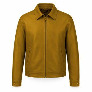 Blouson de course en cuir pour homme, inspiré des motos, avec construction légère, fermeture éclair intégrale et style athlétique moderne - Product Image 5