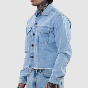 OEM <b>Mens</b> Denim Jean <b>Jacket</b> Casual Outwear Fall <b>Jacket</b> Denim Button up Coat Oversize Denim <b>Jacket</b> for <b>Men</b> acidwash fashion casual - Product Image 2