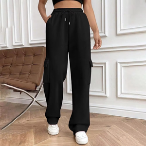 Pantalon cargo pour femme, personnalisé, vente en gros, haute qualité, best-seller, respirant, hiver, taille élastique, multi-poches, décontracté - Product Image 3