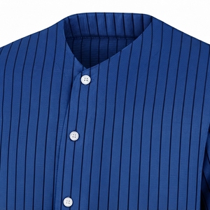 Chemise de baseball personnalisée pour homme, à rayures fines blanches, manches courtes, jersey athlétique pour homme, manches courtes, fermeture à boutons, sport - Product Image 5