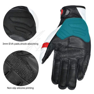 Guantes de Motocicleta de Cuero Ajustables y Cómodos, Agarres para las Manos Compatibles con Pantalla Táctil, Tela Resistente, Diseño Flexible, Palma Antideslizante - Product Image 4