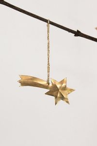 Adorno Colgante de Estrella de Ángel en Metal Dorado de Moda, Decoración de Lujo para Árbol de Navidad, Regalo Festivo - Product Image 1