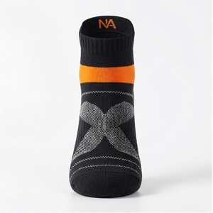 Ankle <b>Socks</b> Black Orange Geometric Pattern Breathable <b>Running</b> <b>Socks</b> for Adults Summer Season - Product Image 3