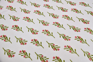 Sábana Plana de Algodón Estampada Clásica, 400 Hilos, Transpirable para Todas las Estaciones, Diseño de Plantas, Ropa de Cama para Adultos, Uso Doméstico - Product Image 4
