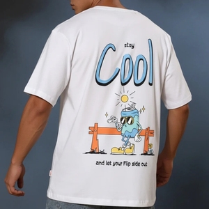 Camisetas de Hombre de Alta Calidad, Algodón y Poliéster, Impresión Serigráfica, Cuello Redondo, Corte Holgado, Estilo Casual, Secado Rápido, Personalizables, Ropa de Verano - Product Image 4