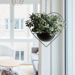 Soporte para Plantas Colgante en Forma de Corazón, Soportes para Plantas Resistentes Plateados, Macetas Medianas de Piso, Macetas Decorativas para Interiores y Exteriores, Flores - Product Image 3