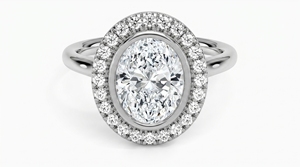 Anillo de Compromiso con Diamante de Corte Ovalado para Mujer, Diamante Clásico Cultivado en Laboratorio - Product Image 3