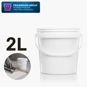 Seau en plastique adhésif de 2 L avec poignée et couvercle plat pour la colle et l'emballage d'adhésifs industriels, stockage rond étanche - Product Image 5