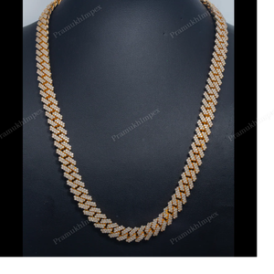 Cadena cubana de eslabones gruesos de 12 mm y 22 pulgadas, chapada en oro, de plata de ley 925, con cierre extendido, estilo hip hop, joyería de lujo llamativa de Miami - Product Image 1