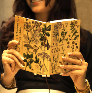 Antique Botanical Leather <b>Journal</b>, Handmade Writing <b>Notebook</b>, Gift for Her - Product Image 4