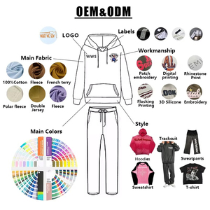 New Trendy Men's Shorts and Zipper Hoodies <b>Sets</b> Custom Logo 100% Cotton Oversized Design Heavyweight <b>Twin</b> <b>Set</b> for Men's - Product Image 6