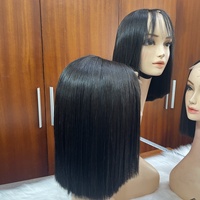 Meilleure Vente pour Presque Tous les Clients : Perruque Naturelle Noire Lisse en Cheveux Humains Vietnamiens 100% Prête à l'Expédition
