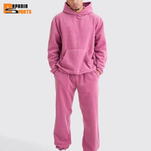 Conjunto de Sudadera con Capucha Holgada y Pantalones Deportivos de Felpa, 100% Algodón, 500 g/m², Personalizado, de Alta Calidad para Invierno, Traje Deportivo de 2 Piezas para Hombre - Product Image 1