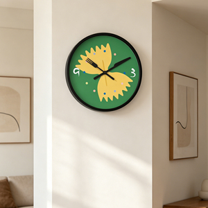 12 Inch Pasta Restaurant Theme Green Black Silent Quartz Analog <b>Wall</b> <b>Clock</b> Mediterranean Cuisine Style <b>Kitchen</b> Cafe Décor - Product Image 4