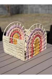 ตะกร้าเก็บหนังสือเด็กสีรุ้ง ตะกร้าเก็บของทำมือจากวัสดุธรรมชาติ ขายส่ง เป็นมิตรกับสิ่งแวดล้อม ผลิตในเวียดนาม - Product Image 5