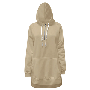 Vente en gros de robes à capuche décontractées pour femmes, 100% coton, hiver, manches longues, surdimensionnées, sweat-shirt, fabricant - Product Image 4