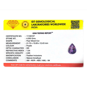 Faceted Pear Amethyst Loose Gemstone 22.75 Carat for Fine Jewelry - Product Image 4