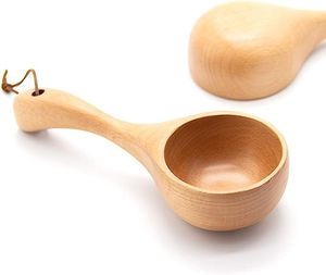 Cuillère en bois naturel classique et écologique avec manches longs et courts pour café, sel, sucre, thé - Product Image 6