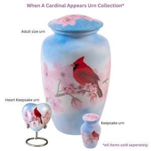 Urna Funeraria Blanca Estilo Americano de 200 Pulgadas Cúbicas con Diseño de Cardenal - Product Image 2