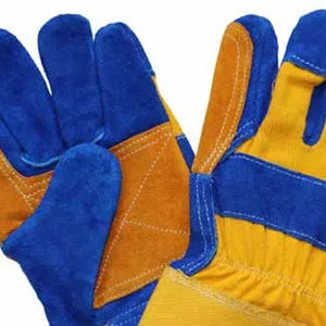 Guantes de Trabajo de Cuero de Invierno de Grado Industrial, Medios Dedos, Palma de Doble Capa Reforzada, Cierre de Gancho y Bucle, para Fábrica - Product Image 6