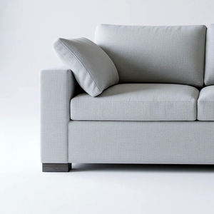 Sofá de Tela Moderno y Lujoso de 4 Plazas, Extra Largo, Tapizado en Gris Claro, con Asientos Profundos y Patas Bajas de Perfil Reducido - Product Image 3