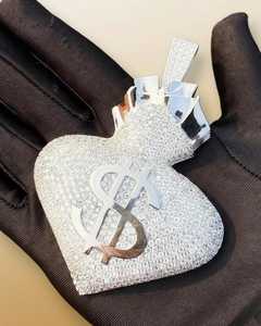 Colgante Dvars Diamond Hip Hop con Símbolo de Dólares, Bolsa de Dinero de Lujo, Chapado en Oro de 18K, Plata 925, con Moissanita Brillante VVS, Estilo Rapper, Certificado GCI IDGL - Product Image 2