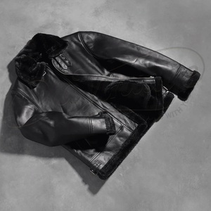 Rugged Triple-Zippered Chest Biker Outerwear with Tactical Epaulettes Wholesale Heavy-Duty Genuine Hide Racing Shell - Product Image 1