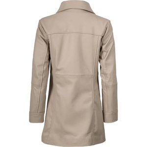 Abrigo Largo de Cuero Genuino Premium para Mujer, Elegante Gabardina Larga, Ropa Personalizada al por Mayor - Product Image 4