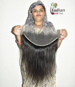 Venta al por mayor de cabello humano indio frontal 13*6 de alta calidad, liso, de color natural, suave, sin procesar, para extensiones. - Product Image 1