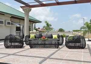 Custom Outdoor Patio Furniture PE <b>Rattan</b> <b>Sofa</b> Set Aluminum Frame Garden Conversation Set for Backyard Poolside Balcony Hotel - Product Image 4